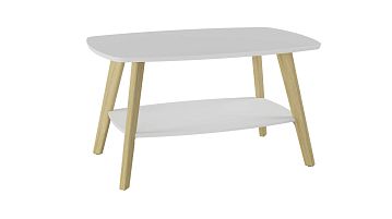 Журнальный стол Баррин, белый/дуб янтарный
