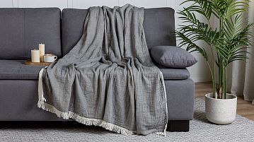 Муслиновый плед All Natural (Олл Натурал), цвет: серый