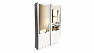 Гардеробная Keep (Кип), слайдинг, модуль 075*236*035, набор 3, цвет Графит + Дверь МДФ 1.3 Белый