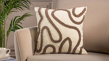 Наволочка декоративная Askona Home Fuzzy (Хоум Фаззи), Волны коричневый