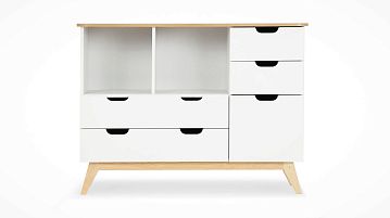 Комод Villy (Вилли), цвет Белый+Дуб